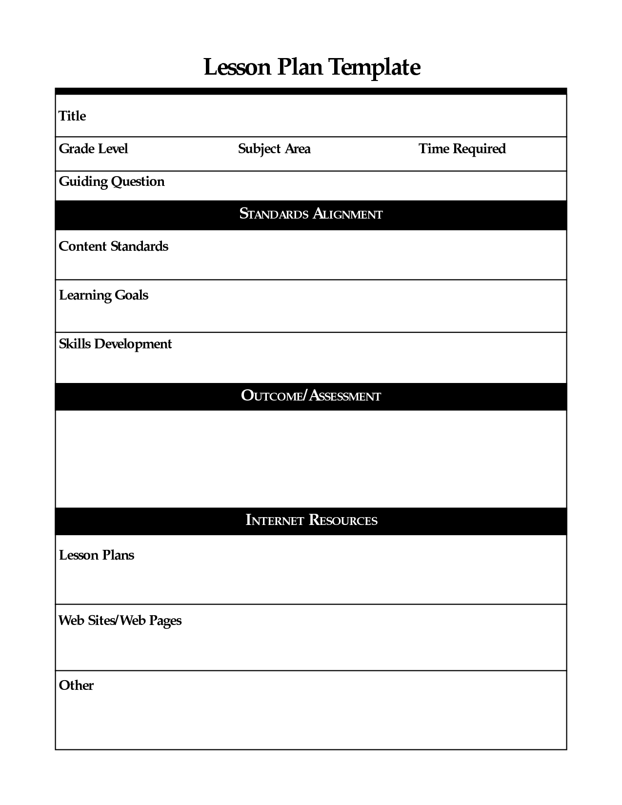 Printable Lesson Plan Template FREE To Download
